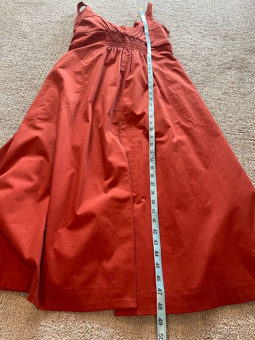 NWT Banana Republic x Harbison Smocked Apron Midi Dress, Sleeveless, Red Clay, 8 - Picture 11 of 16